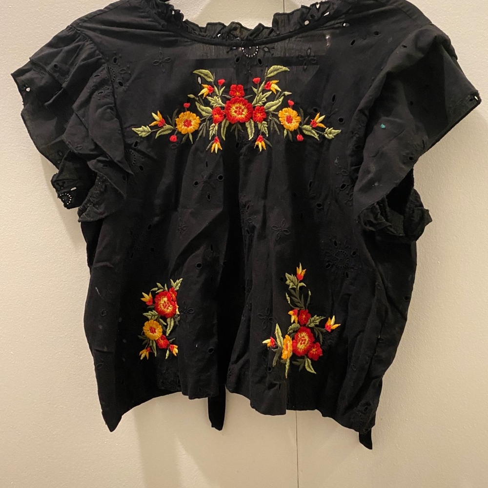 Free People Embroidered Top